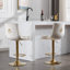 Ensemble de 2 tabourets de bar pivotants réglables avec revêtement en velours, repose-pieds chromé et pieds dorés pour les cuisines et les bars modernes-1058125045