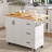 43" Rolling Kitchen Island with Storage and Drop Leaf