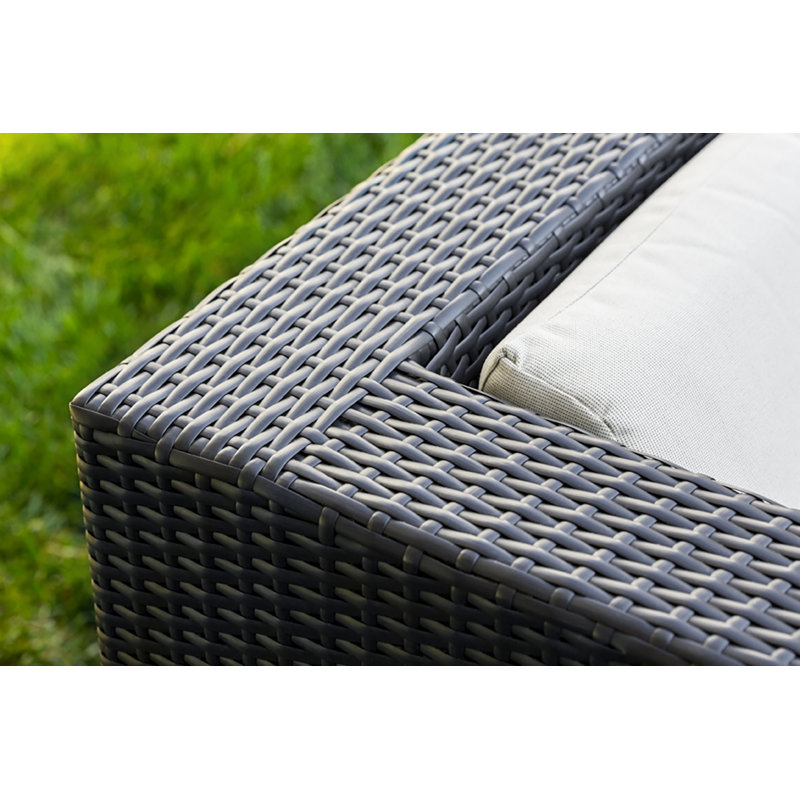 Kiara Wicker 7 - Person Seating Group with Cushions - No Assembly, Supercrylic Beige, Black