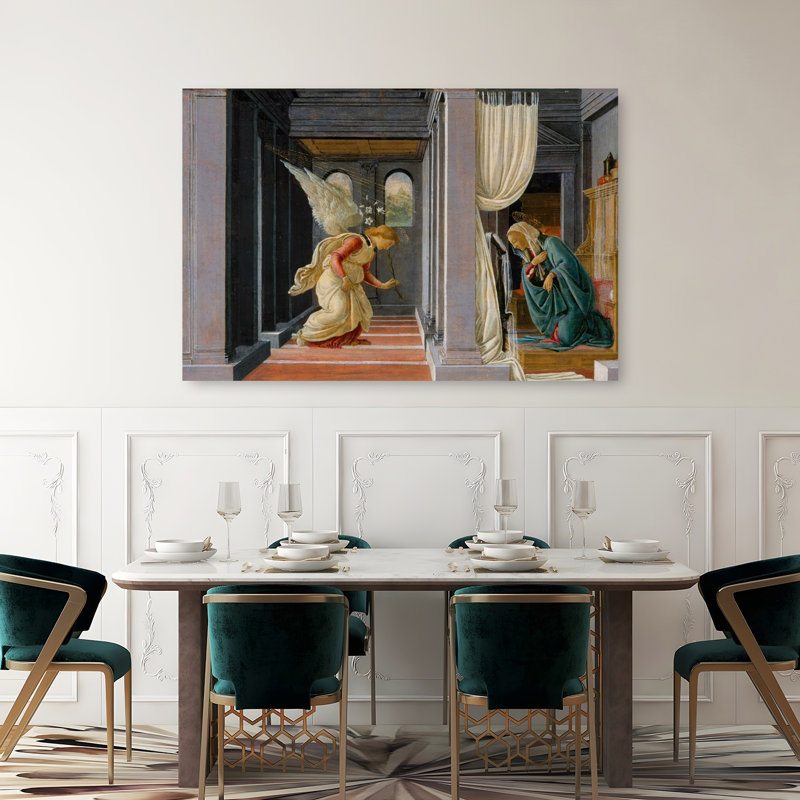 The Annunciation, C.1485 Abstract Contemporary Architecture Wall Art Print, H 40 po x l 60 po