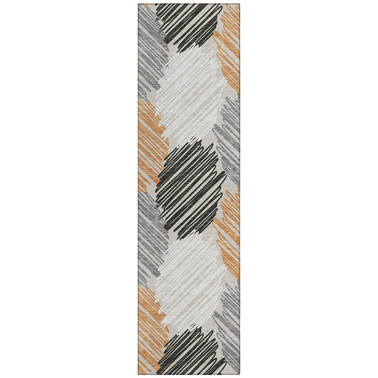 Machine Washable Indoor/Outdoor Xhevrie Copper Rug