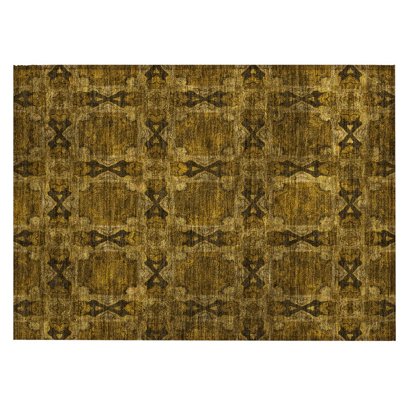 Geometric Indoor / Outdoor Rug, Rectangle 1'8" x 2'6"