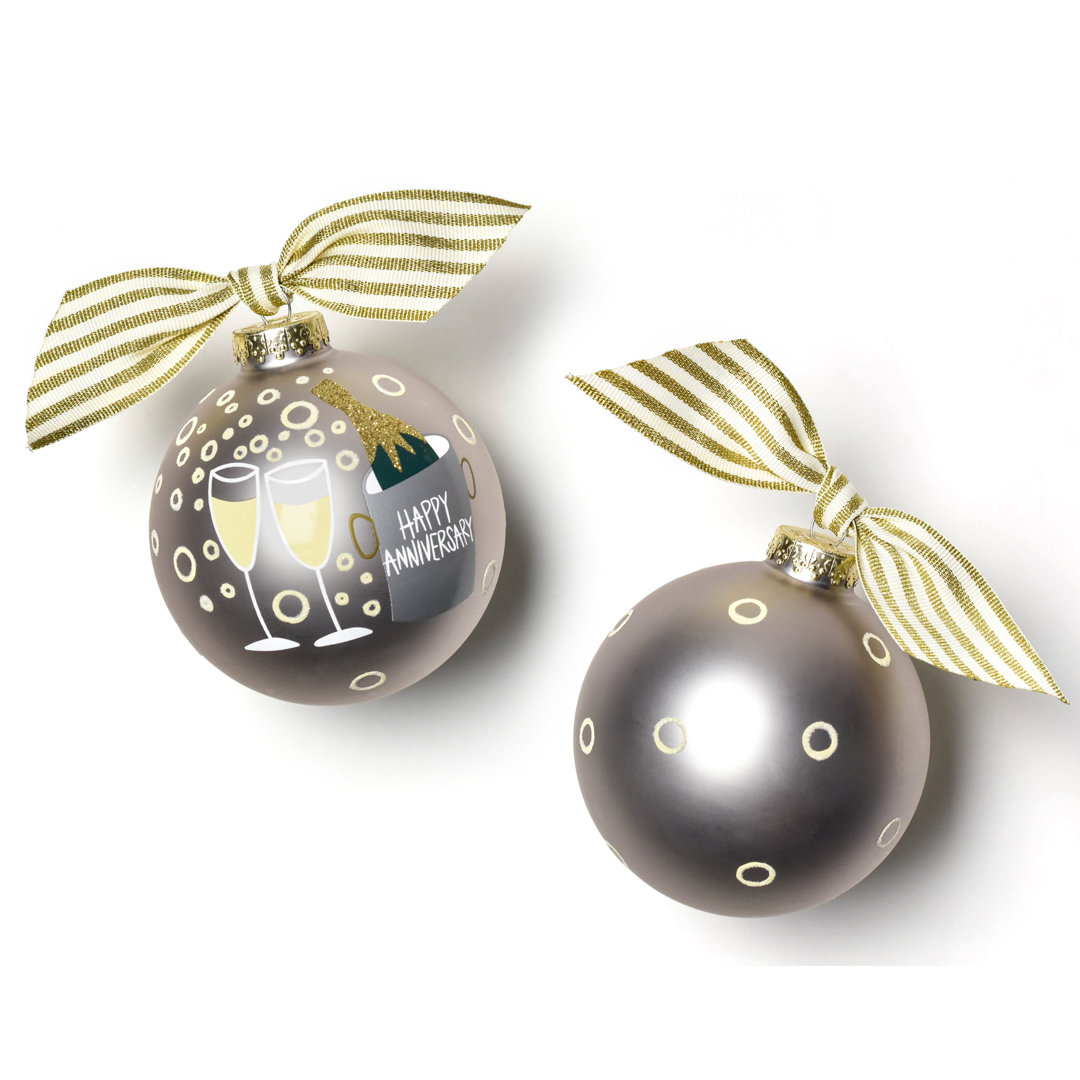 Happy Anniversary Glass Ball Ornament Coton Colors by Laura Johnson