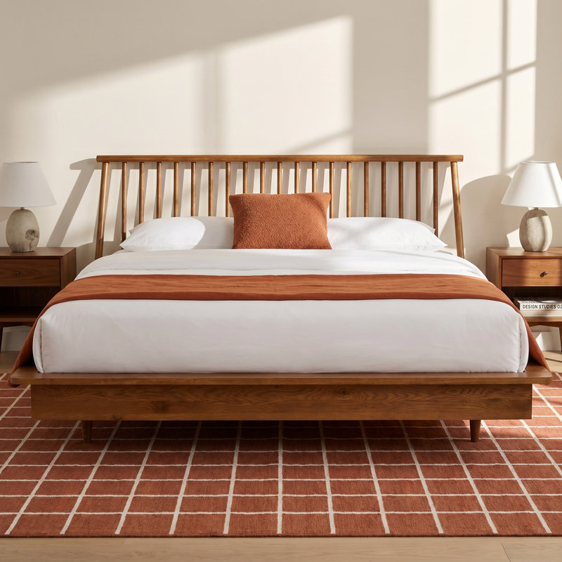 Thalia Solid Wood Slat Bed, King