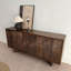 Bois rustique - Buffet sculpté, conception d'anneau d'arbre-1970721697