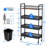 4 Tier Slim Storage Cart, 5.9In Slim Kitchen Cart On Wheels For Small Space, Narrow Rolling Cart With Wooden Top Metal Handle And Wire Mesh