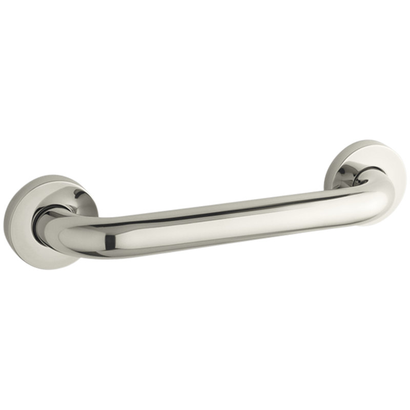Contemporary Grab Bar, Vibrant Polished Nickel, 12"W