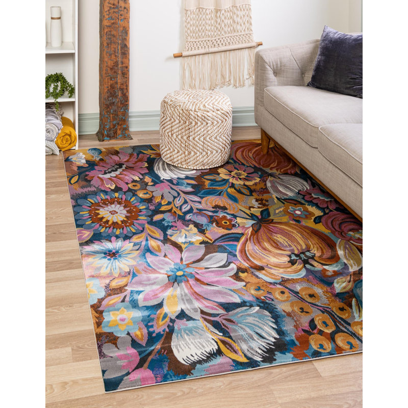 Floral Indoor Rug, Rectangle 2' x 3'