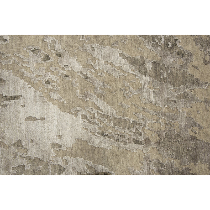 Wool Hand Knotted  Beige Rug, 6' x 9'