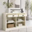 Console avec 2 tiroirs et tablettes de rangement ouvertes, table d'entrée-1807555532