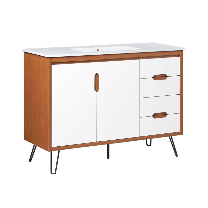 Meuble-lavabo de 48 po Modway Energize, Blanc