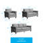 Ensemble de meubles de salon 3 pièces, ensemble de canapé rembourré en lin Mid-Century, gris clair-2145725021
