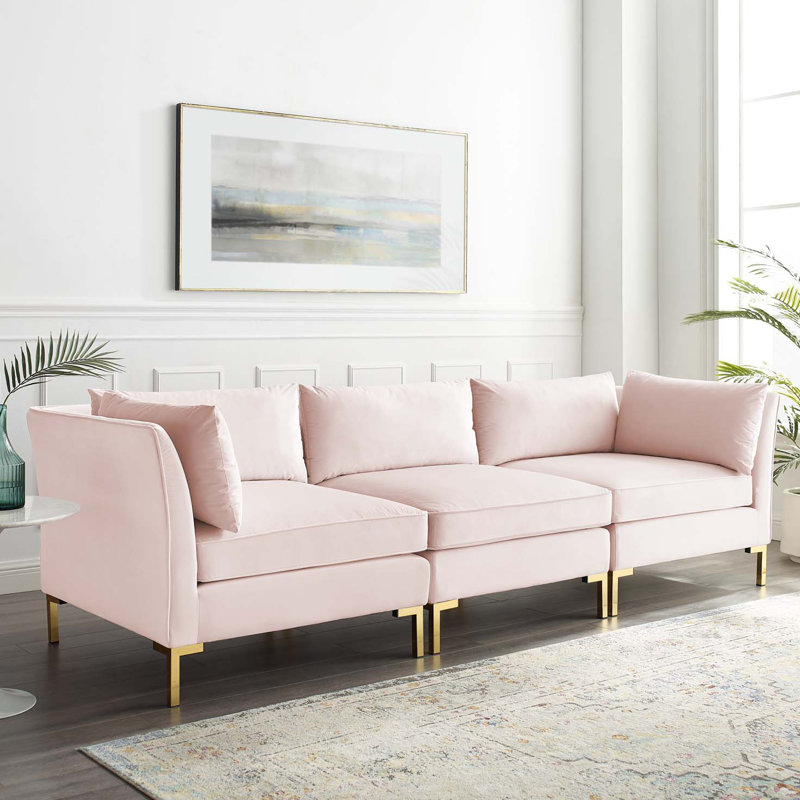 Ardent Performance Velvet Sofa, Pink