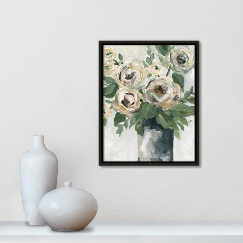 Impression florale de profondeur par Carol Robinson, Espresso, H 15,5 po x l 12,5 po x P 2 po