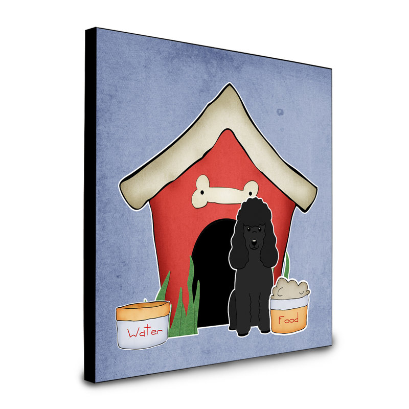 Panneau mural d’art collection dog house Scarvinia, Caniche noir