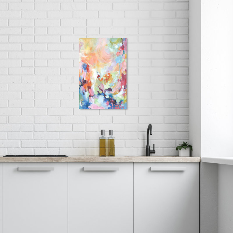 Abstract Modern View Modern Pink Canvas Wall Art Print, H 24 po x l 16 po x P 0,8 po
