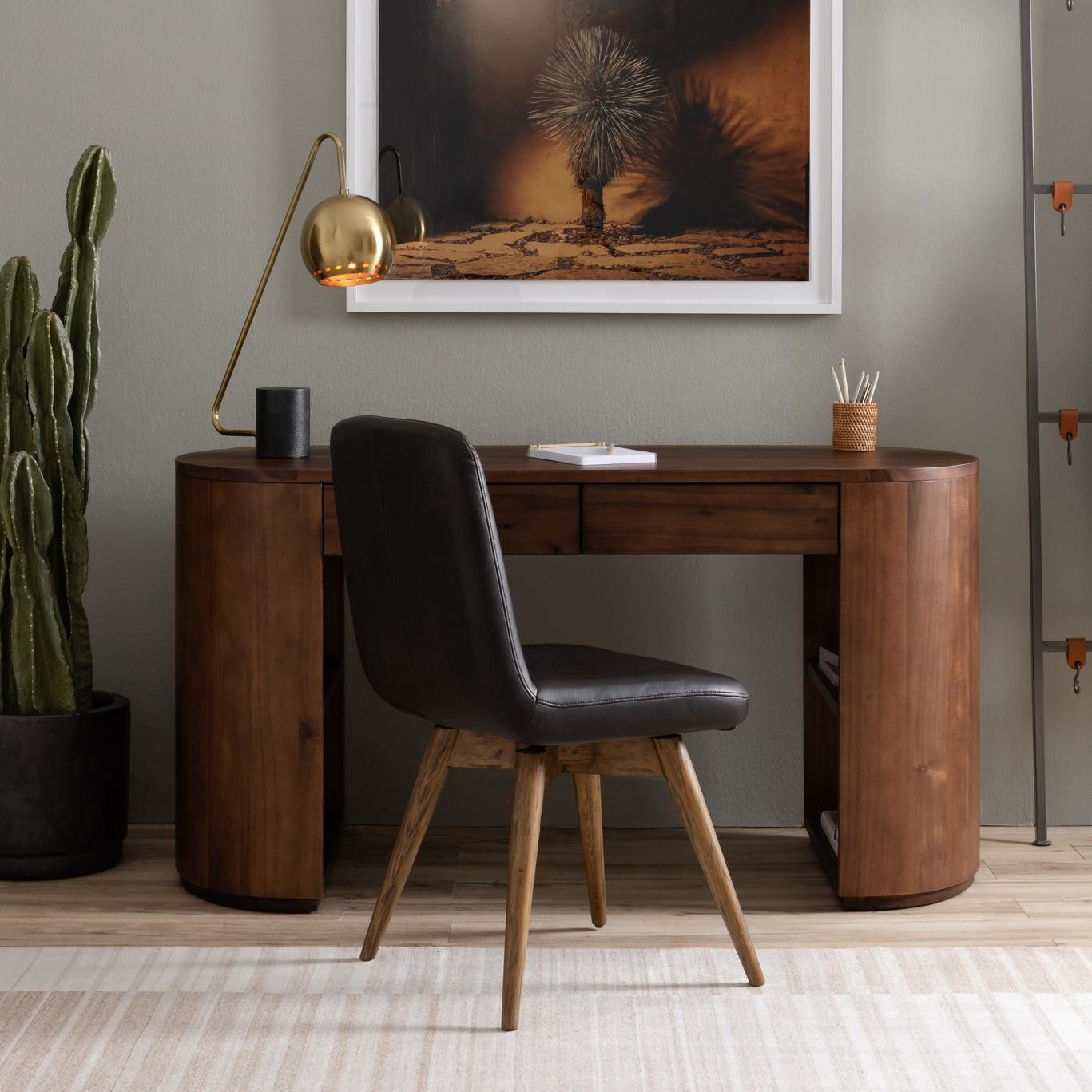 Lillian Writing Desk, Caramel Brown