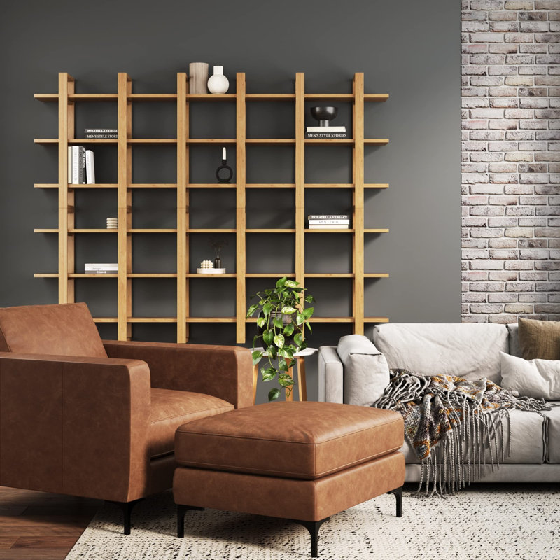 Ermonela 3 Piece Accent Shelf, Natural Brown