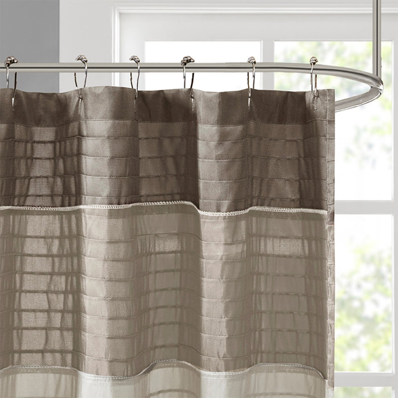 Faux Silk Shower Curtain, Natural