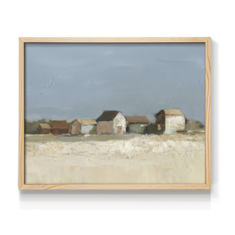 Seafront Shanties II -Framed Print - Restickable, 8" H x 10" W, Natural