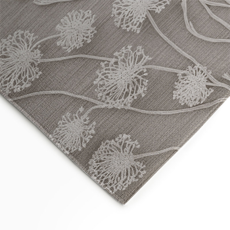 Tapis d'intérieur et d'extérieur gris Botanical, Rectangle 5 pi x 7 pi