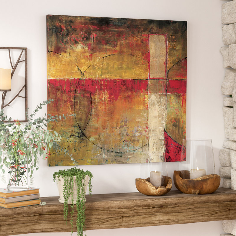 « motion i », reproduction d’art sur toile, H 18 po x l 18 po x P 1,5 po, Toile avec cadre noir, Pas de tapis