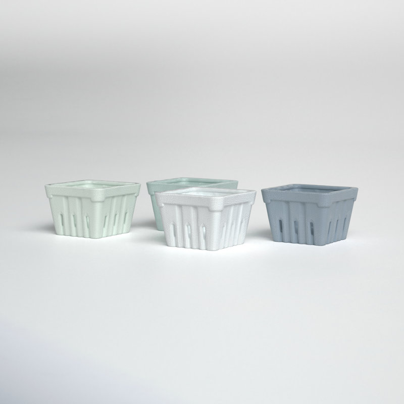 Ceramic Food Storage Container, White/ Gray/ Green/ Pale Green