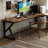 Brown L-Shaped Solid Wood desk-108678452-108678449