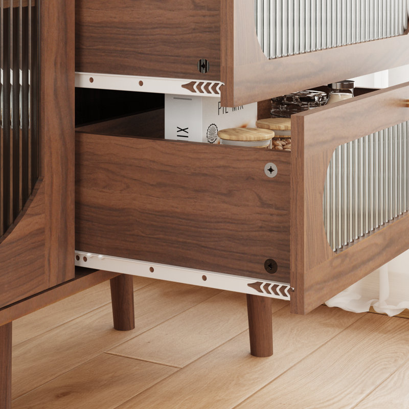 Classic Entryway Cabinet With Drawers And Side Cabinet, Premium Particle Board And Solid Wood Legs