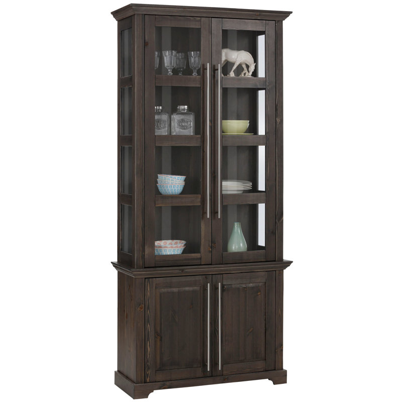 Welford Display Cabinet, Black/Dark Grey