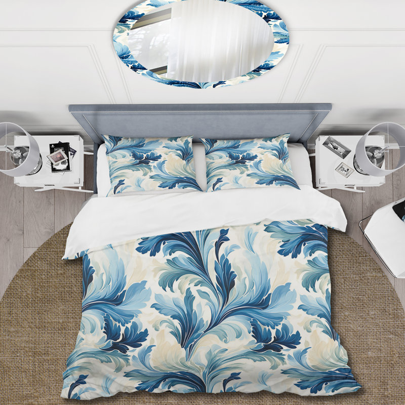 Ensemble de housse de couette bleu et blanc Ikat Bliss - Ikat, Housse de couette pour très grand lit et 2 très