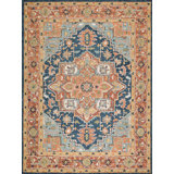 Richmond Serapi Hand Tufted New Zealand Wool Blue/Red Area Rug