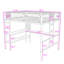 Lit mezzanine double avec bureau, tablettes et échelles doubles