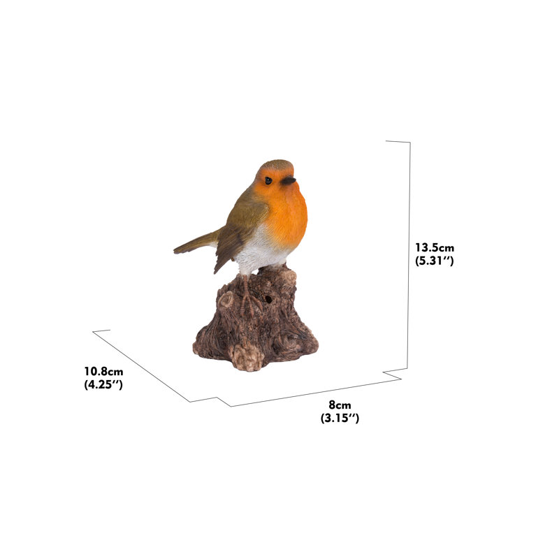 Motion Activated Singing Robin on Stump