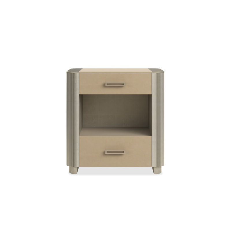 Love-Ly 2 - Drawer Solid Wood Nightstand, Dark Chocolate