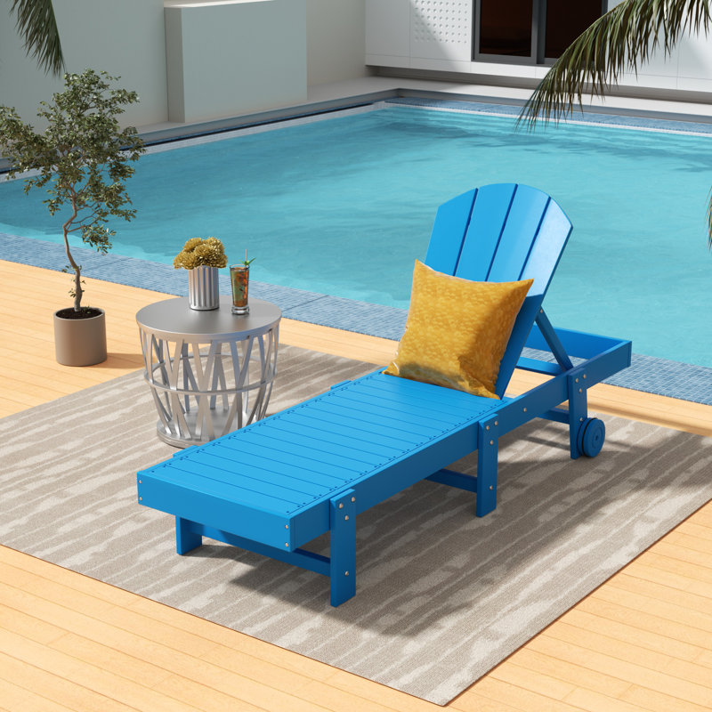 Méridienne inclinable en polyuréthane longue de 77,6 po Laguna, Bleu