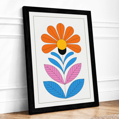 Geometric Daisy Botanical - Framed Print