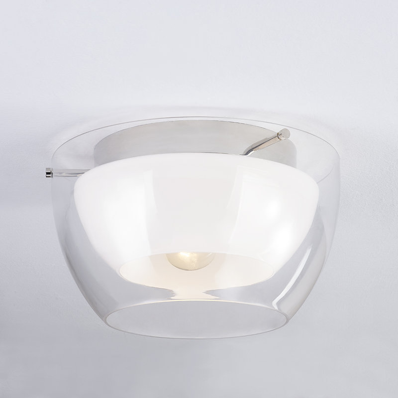 Dutton 14" 1-Light Flush Mount, Polished Nickel