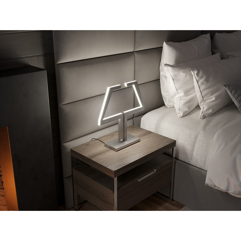 Metal USB Table Lamp, Brushed Nickel