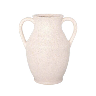 Ceramic Amphora Vase Lg Finish Ivory