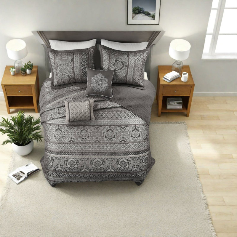 Ensemble de literie réversible luxueux, polyester de qualité supérieure, style moderne pour la maison