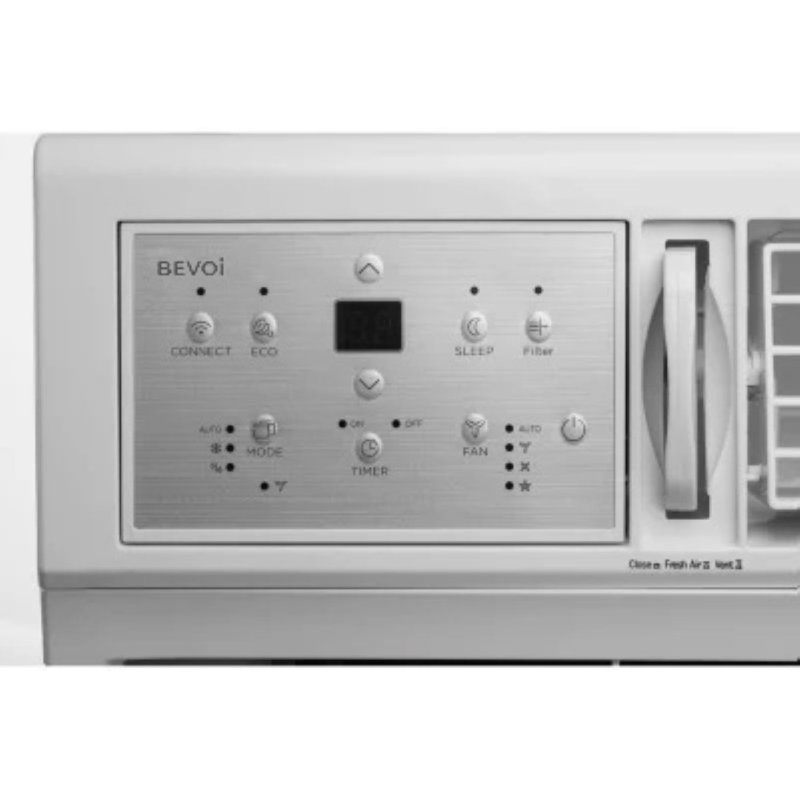 Climatiseur de fenêtre Bevoi 25 000 Btu, télécommande, Energy Star avec Wi-Fi et commande vocale en blanc