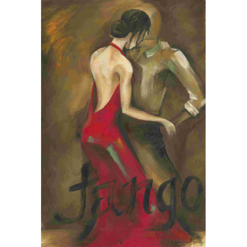 Tango by Jennifer Goldberger - Wrapped Canvas Painting, 18" H x 12" W