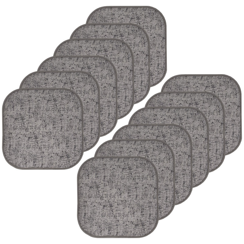 Coussin de coussin de chaise en mousse à mémoire de forme sans dossier 16 po x 16 po Broadway, 12, Gris / noir