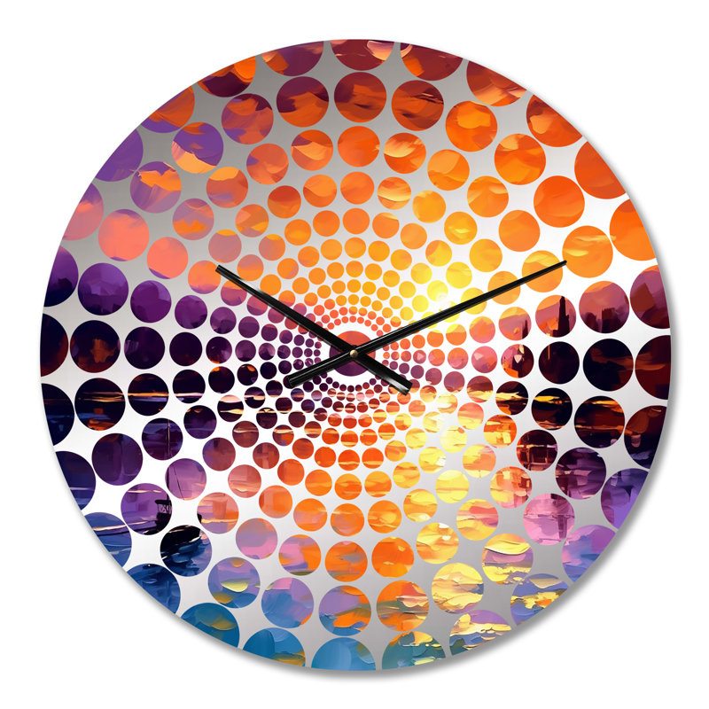 Horloge murale coucher de soleil avec reflets colorés III, Petit