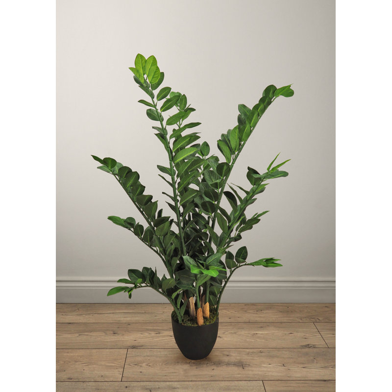 Faux zamioculcas botaniques au fini vert, H 35,5 po x l 24 po x P 37 po