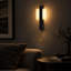 1-Light Black LED Flush Mounted Sconce