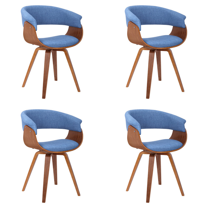 Chaise rembourrée Summer , 4, Noyer, Bleu