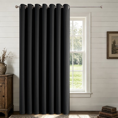 Rideau occultant 78 po de long, panneau à œillets pour portes, placards et cloisons, gris foncé, l 40 po x L 78 po