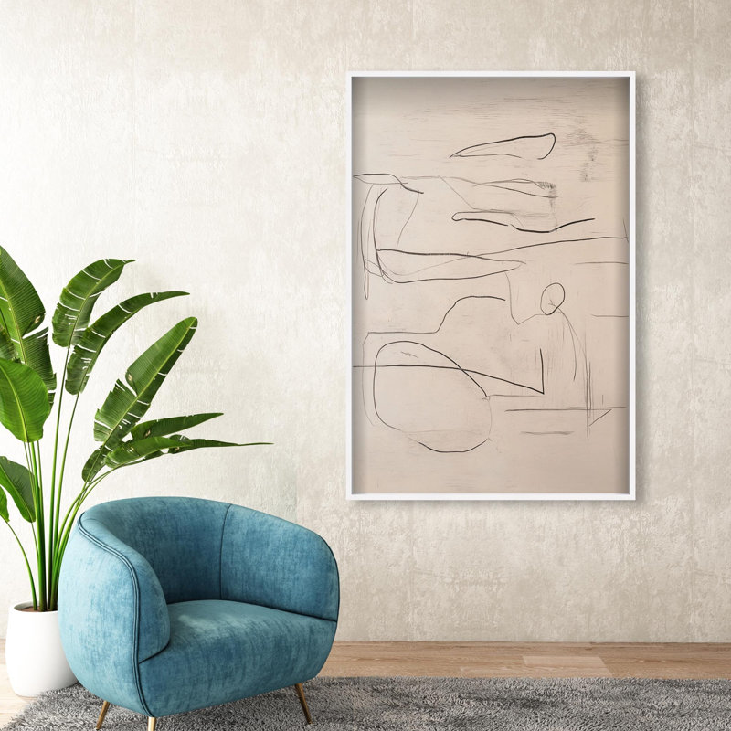 Oliver Gal Frenzied Strokes II Abstract - Luxury Shadowbox Framed Wall Art, 25.5" H x 17.5" W, White